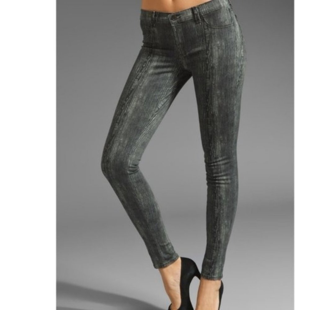 J BRAND Super Skinny Denim Woodgrain Jeans